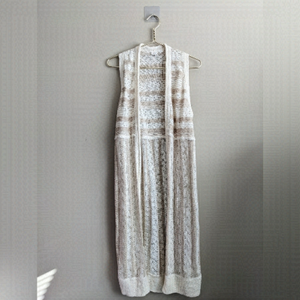 Gap knit long duster vest